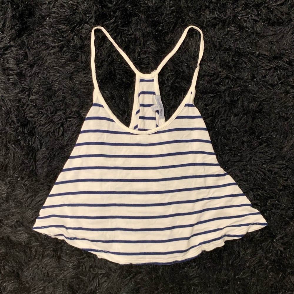 Charlotte Russe Navy Stripe Crop Top